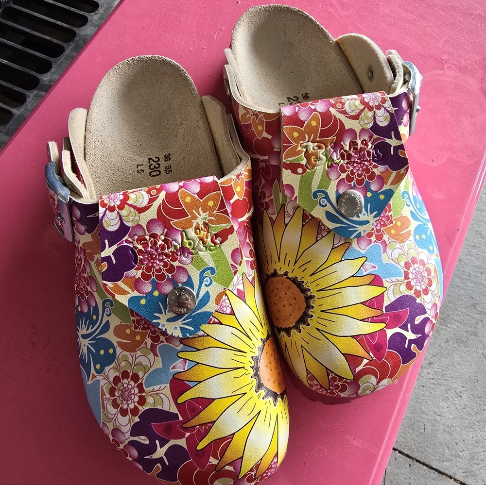 Birkenstock Colorful Floral Clogs